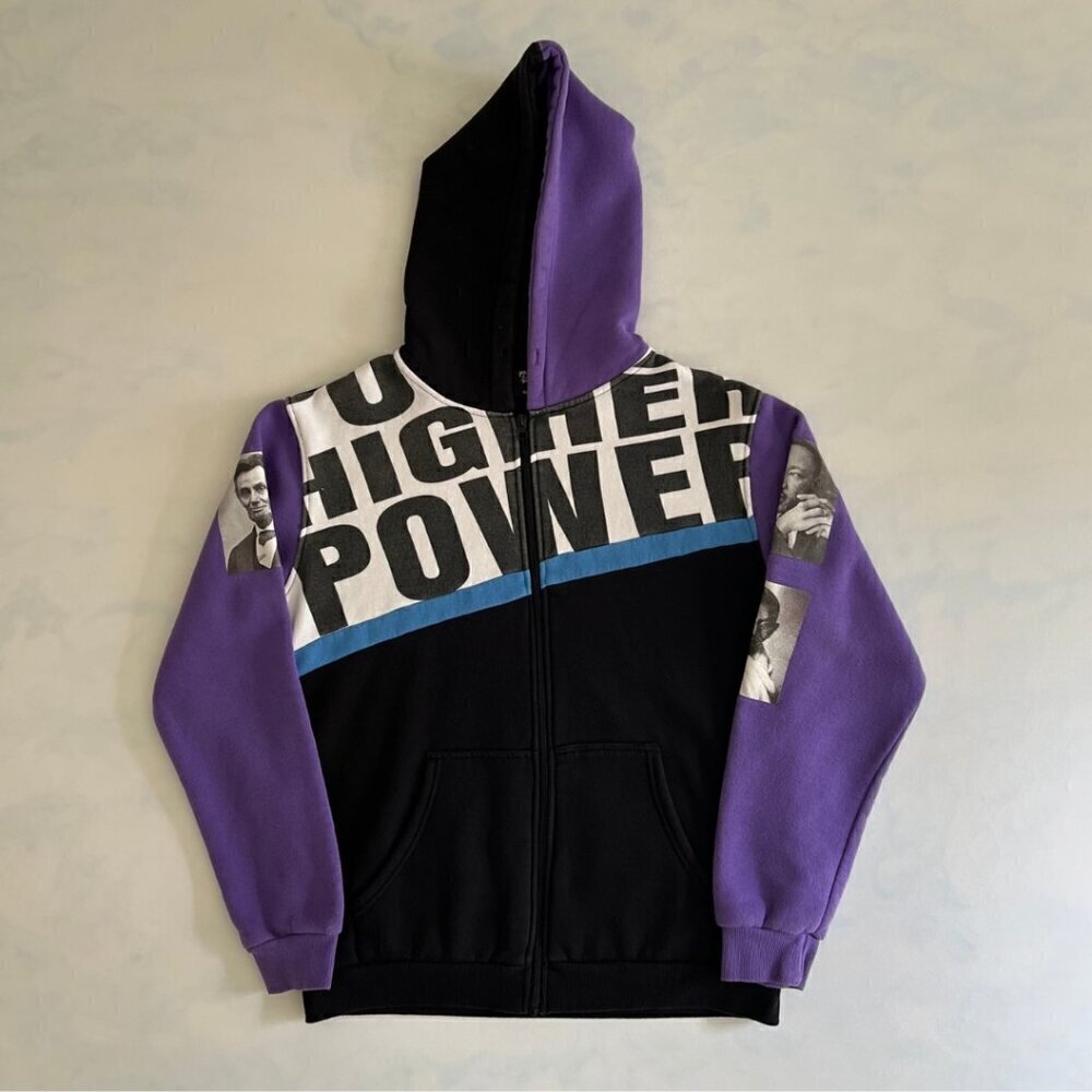 Garage Purple & Black y2k Higher Power Graphic Zip Up Hoodie